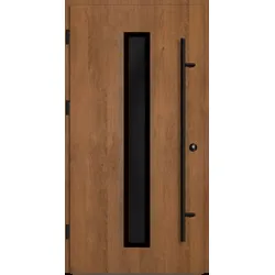 BLACKLINE Aluminium Haustür "AURORA" 68 mm energiesparend Winchester holzähnlich beidseitig außen öffnend DIN links