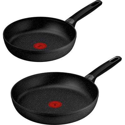 Pfannen-Set TEFAL "Excell'Cook", schwarz, Pfannen, leistungsstarke Antihaftbeschichtung, Induktion, metallspatelsicher