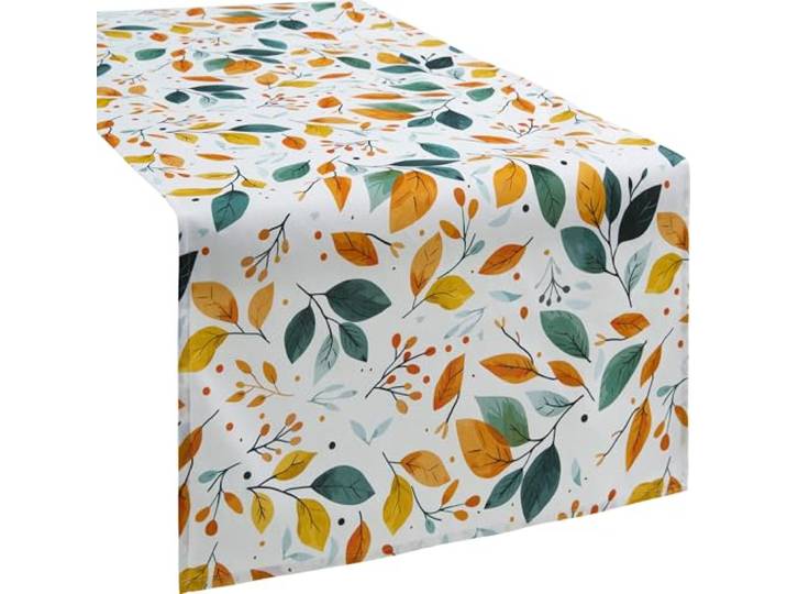 REDBEST Tischwäsche, Tischläufer Blätter bunt Größe 50x150 cm - pflegeleicht, langlebig und hohe Strapazierfähigkeit