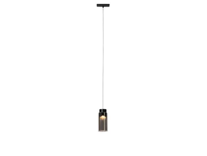 Suspension moderne noire pour système sur rail monophasé avec LED