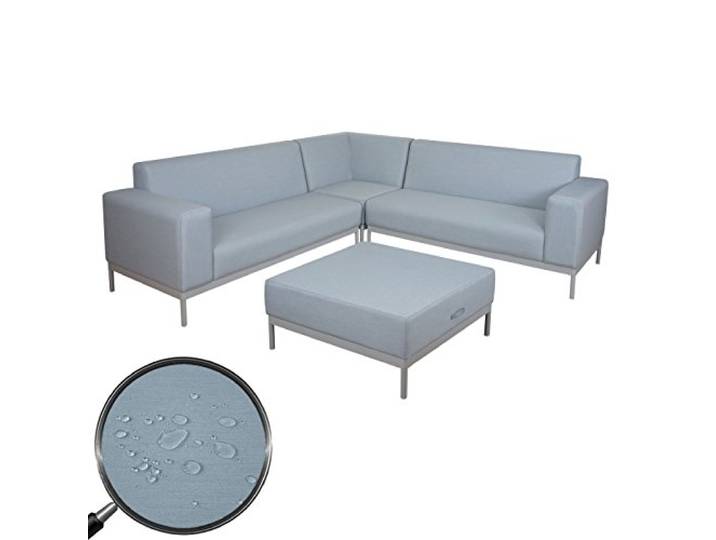 Mendler Alu-Garten-Garnitur HWC-C47, Stoff - blau ohne Ablage, ohne Kissen