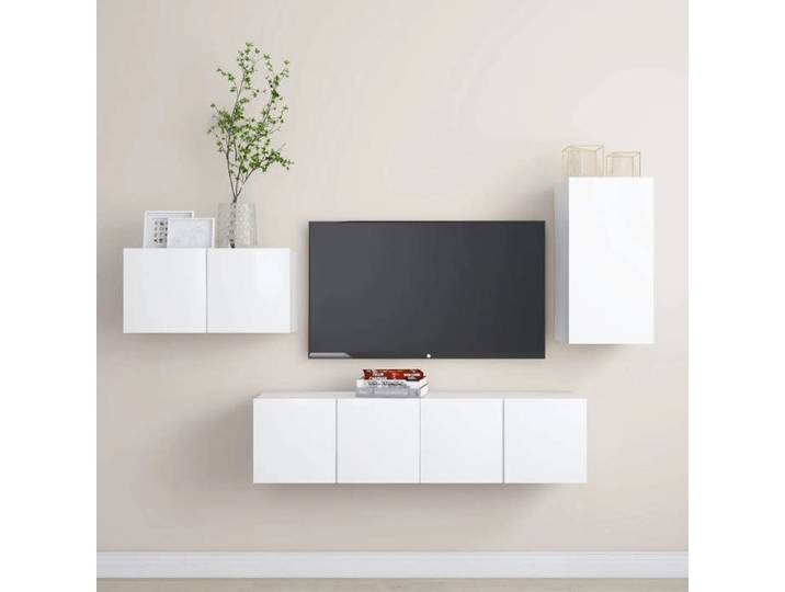Set Meubles TV - ARMOIRES TV - (4 pcs) - Blanc Bois d'ingénierie 30.5x30x60 cm T40