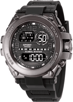 Inspire Essentials Mens Multifunction LED Sports Watch Waterproof Luminous black