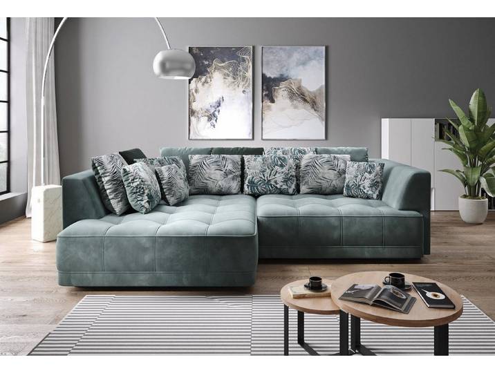 Xlmoebel Ecksofa Grünes L-Form Sofa für das Wohnzimmer – modernes Design und Komfort, Ecksofa, Hergestellt in Europa