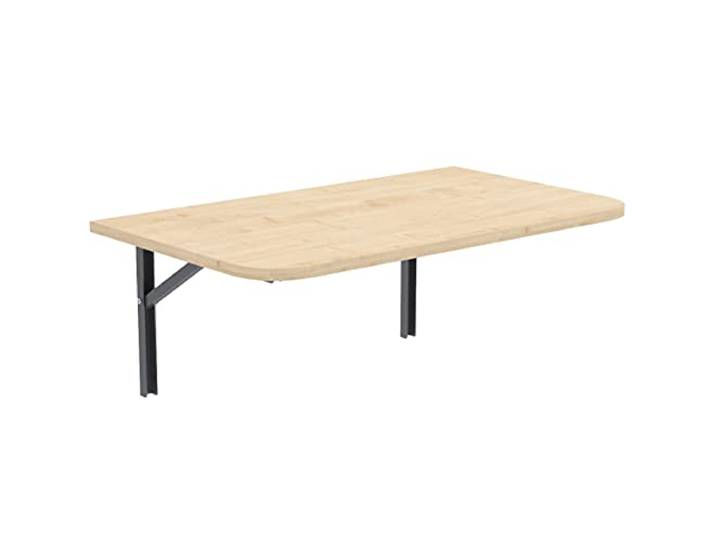 AKKE Klapptisch Wandklapptisch Esstisch - Klappbar Faltbar Platzsparend - Abgerundete Ecken - 80cm x 40cm - Ahorn