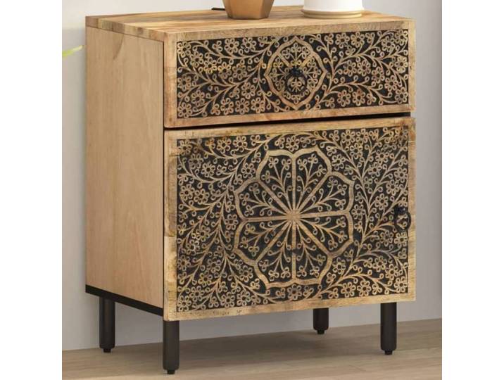 SALE 2025 Armoire de Nuit - Table de chevet 50x33x60 cm - Bois de manguier massif 13 85 Kg 3321