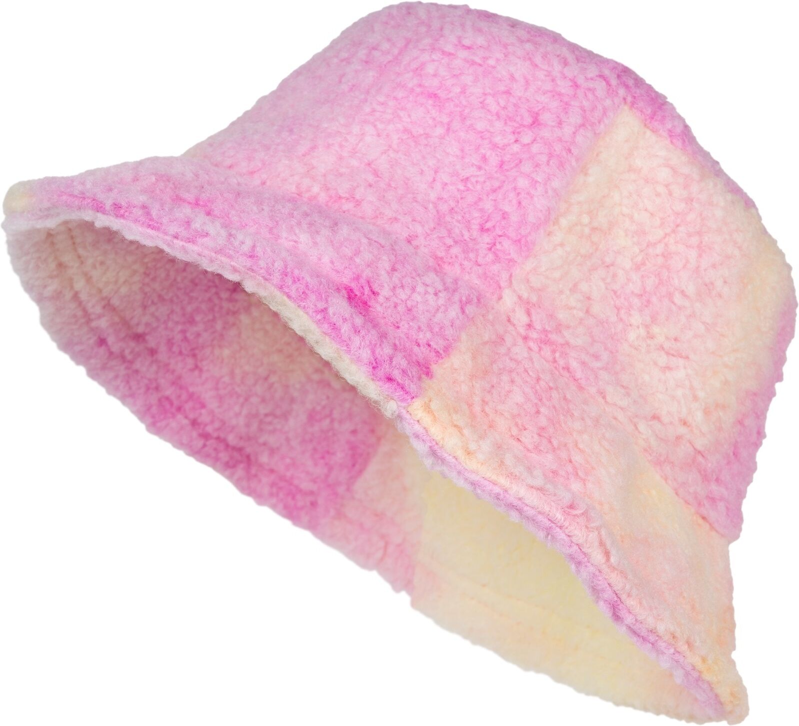 Fischerhut STYLEBREAKER "Teddyfell Fischerhut Ombré", Damen, pink (pink, gelb), Obermaterial: 100% Polyester PES., Modisch, Hüte Fischerhut