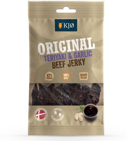 Kjø Original Teriyaki & Garlic Beef Jerky, 25g