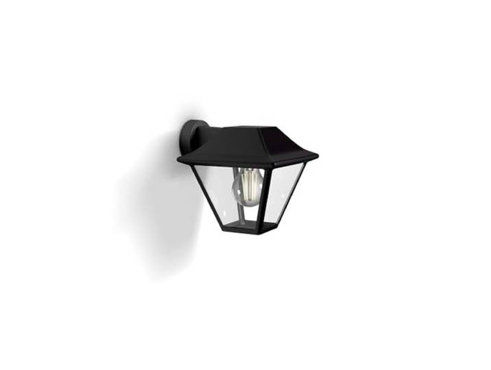 Philips Alpenglow Buiten Wandlantaarn - Zwart - E27 - Spatwaterdicht - Exclusief lichtbron