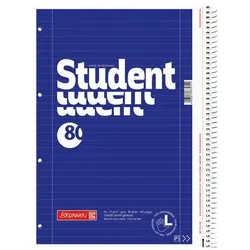 Brunnen Collegeblock »Student Linkshänder« A4 liniert, holzfreies Papier blau