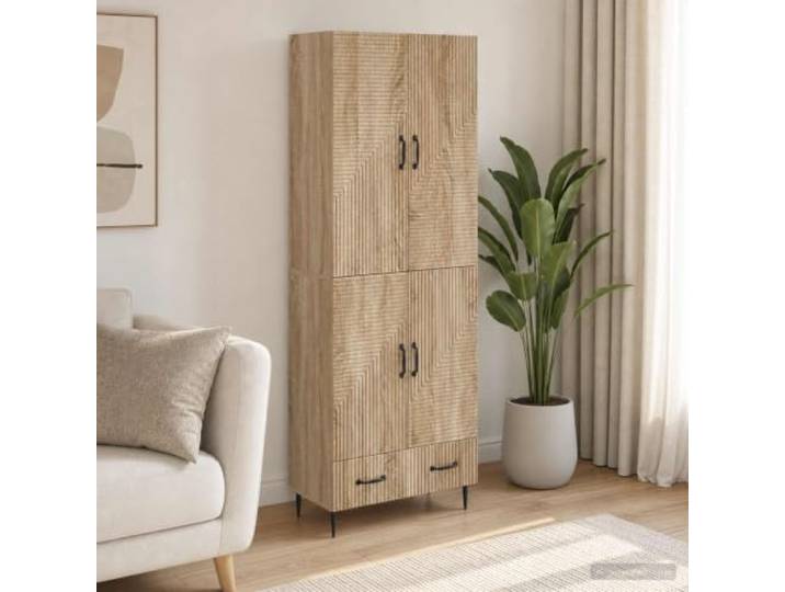 RJPLMFV Möbel-Set, 2-teilig, 66 x 34,5 x 95 cm, aus Holz Mit LED-Beleuchtung, USB-Steckdosen, Schubladen-Regal, für Wohnzimmer, Garten