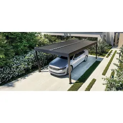 SunElements Carport SunPort Classic mit Trapezblech Dach (Einzel- & Doppelcarport) B 718 x T 549 cm (Gr. Doppel XL)
