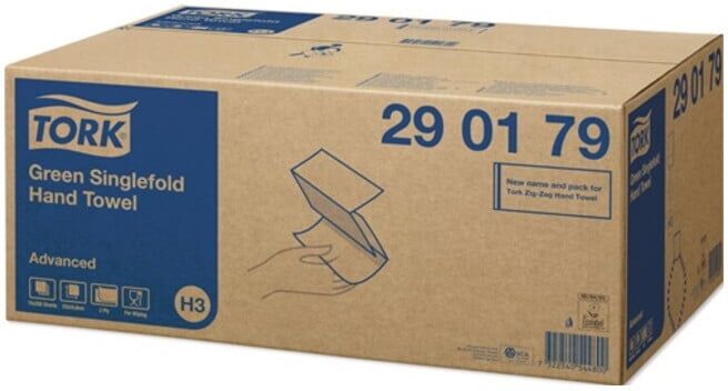 Serviettes TORK 2 couches, motif gaufré, advanced vert L230xl250env.mm adapté à (290179)