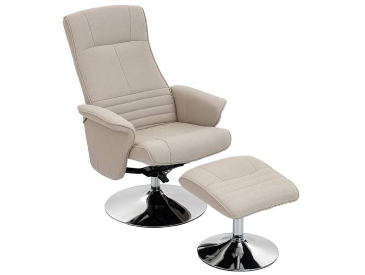 Fauteuil relax pivotant 360° tissu beige