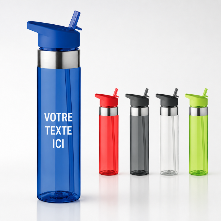 Gourde publicitaire Tritan 650 ml Sicilia PET bleu transparent