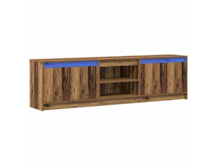 GKHPYURE TV-Möbel, 2 Stück, braun, 180 x 34 x 50 cm, Holz, mehrschichtig Wanddesign, 2 Türen, 2 Regale, funktionale Aufbewahrung, minimalistischer Stil