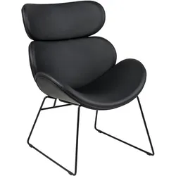 Actona »Cazar« Loungesessel Kunstleder cognac , Gestell schwarz Stahl