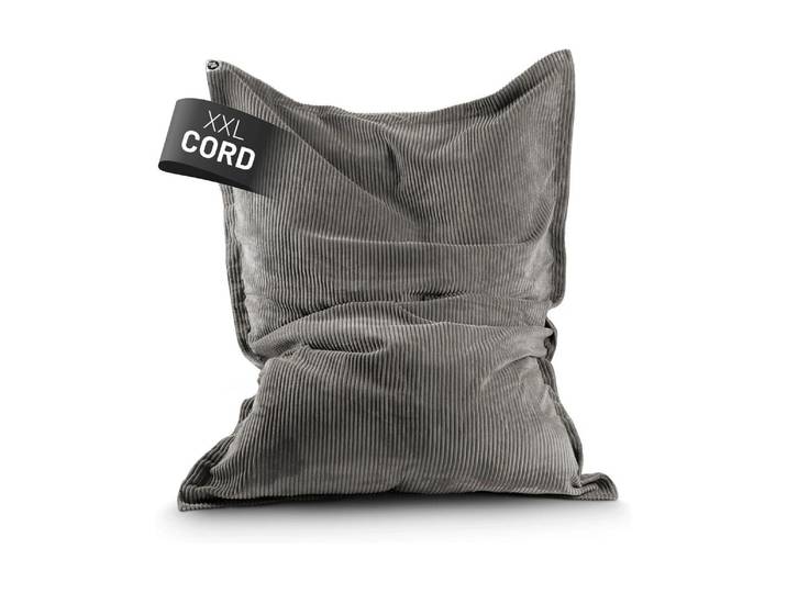 Sitzsack LUMALAND Cord 380 l , grau, B:140cm T:180cm, Polyester, Sitzsäcke, Sitzsack, Sitzsack für Innen