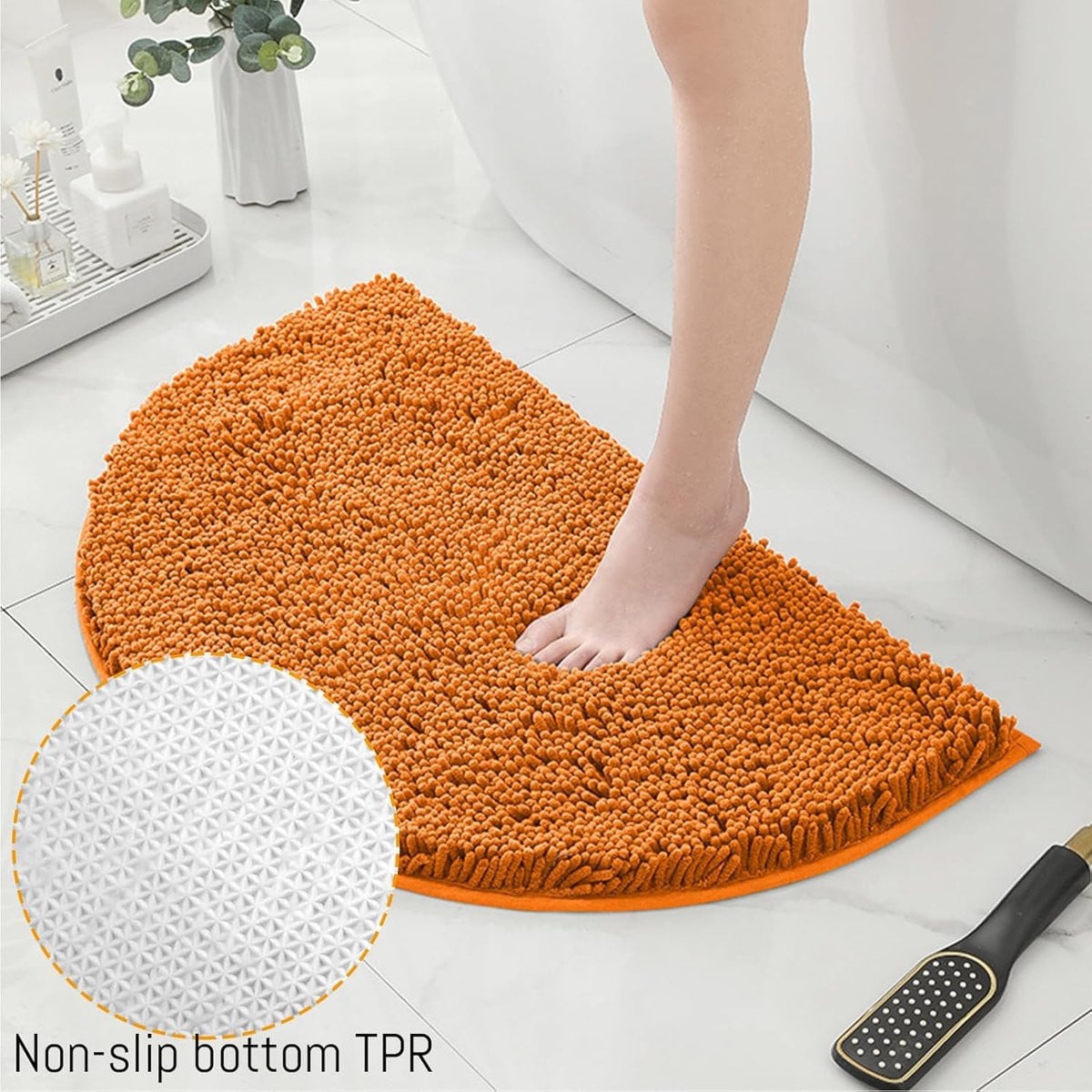 Zachte Chenille Badmat Antislip Sneldrogend Absorberend voor Badkamer en Douche