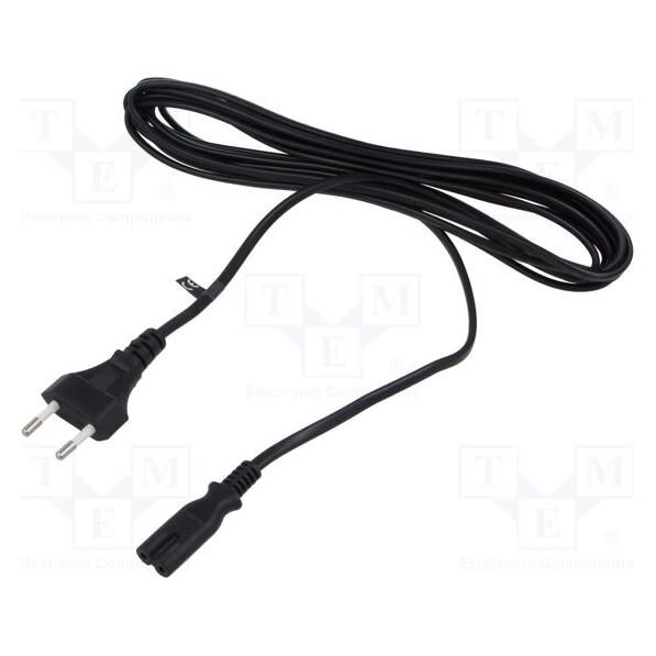 MPL POSAC-C7EU50BK: POS AC cable C7-QT8(2,5A)-CEE7/16-YJ01(2,5A) H03VVH2-F2G0,75 L=5000 black (5 m) (POSAC-C7EU50BK)