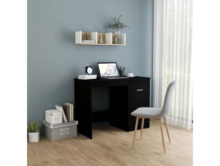 Promo Table de d'ordinateur LMT - Bureau Noir 100x50x76 cm Aggloméré 28Kg