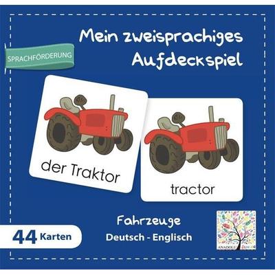 Mein zweisprachiges Aufdeckspiel, Fahrzeuge Deutsch-Englisch (Kinderspiel)