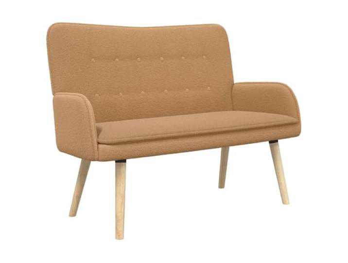 VIHHQGC 2-Sitzer Sofa Beige 115 x 61 x 87 cm Bouclé Abgerundete Beine, Stabile Metall-Holz-Konstruktion, Gepolsterte Armlehnen, Pflegeleicht
