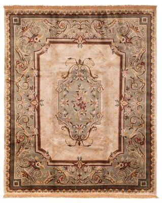 ECARPETGALLERY Hand-knotted Aubusson Grey, Taupe Wool Rug - 8'0 x 9'10
