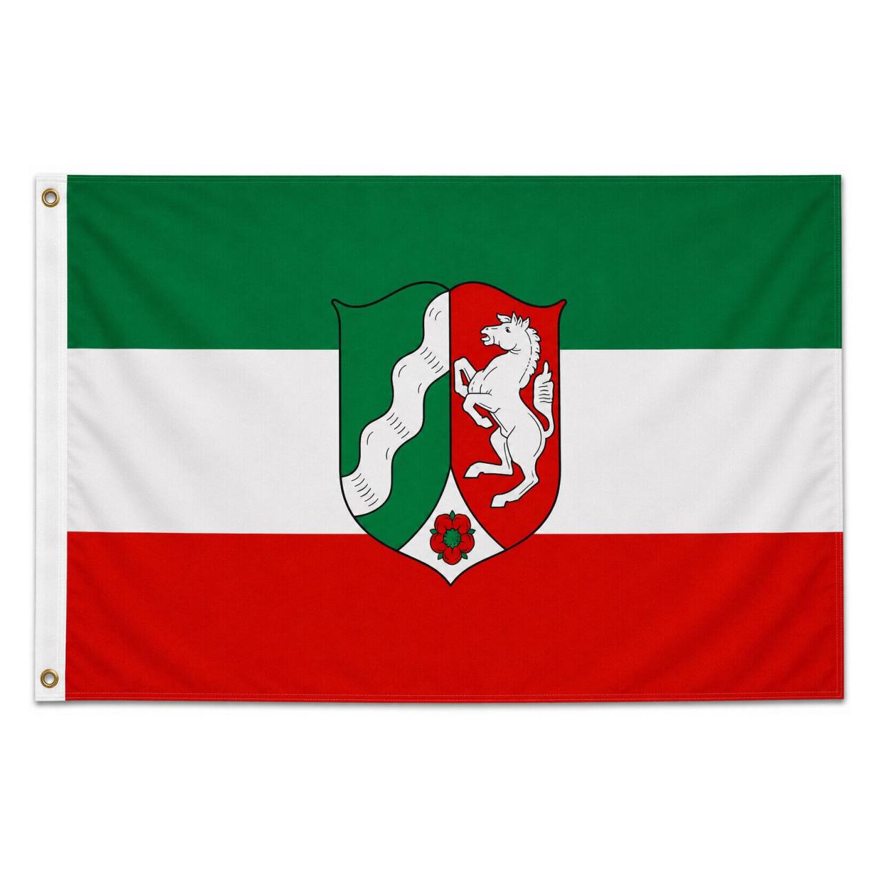 trends4cents Flagge Nordrhein-Westfalen 90 x 150 cm Fahne mit 2 Ösen 100g/m² Stoffgewicht Hissen (90 x 150 cm) (32205149)