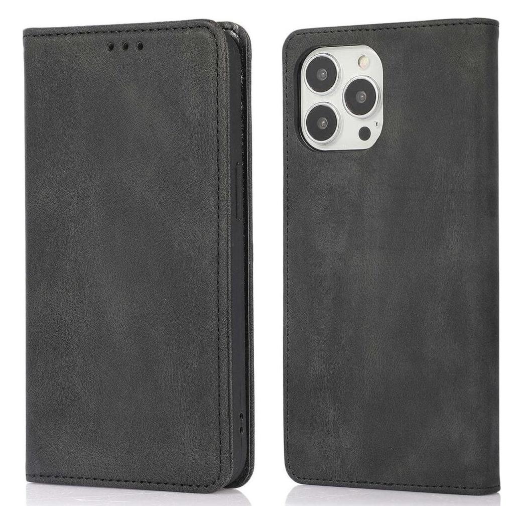 Cover-Discount iPhone 15 Pro - Vintage Flip Case Hülle schwarz (Apple iPhone 15 Pro) (660155755F)