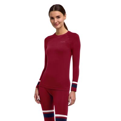 Langarmshirt FALKE "FALKE Langarmshirt", Damen, Gr. XL, rot (merlot (8117)), Shirts Langarmshirt