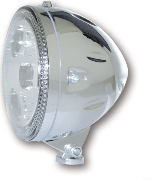 Scheinwerfer Highsider Atlanta LED Standlichtring chrom 5 3/4 Zoll 135 mm mit