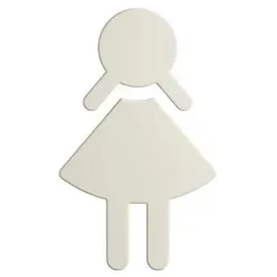 Hewi 801 Symbol Frau 801.91B02099 87x150x3mm, selbstklebend, matt, reinweiß