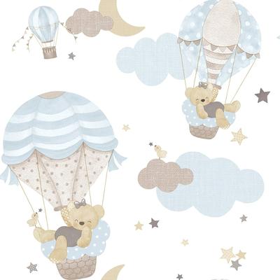 Galerie Wallcoverings Little Explorers 2 Hot Air Balloons Non-woven Matte Wallpaper Roll