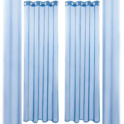 Bestlivings Transparente Blaue Gardine mit Ösen 2er Pack (B140 x L145), viele Varianten erhältlich