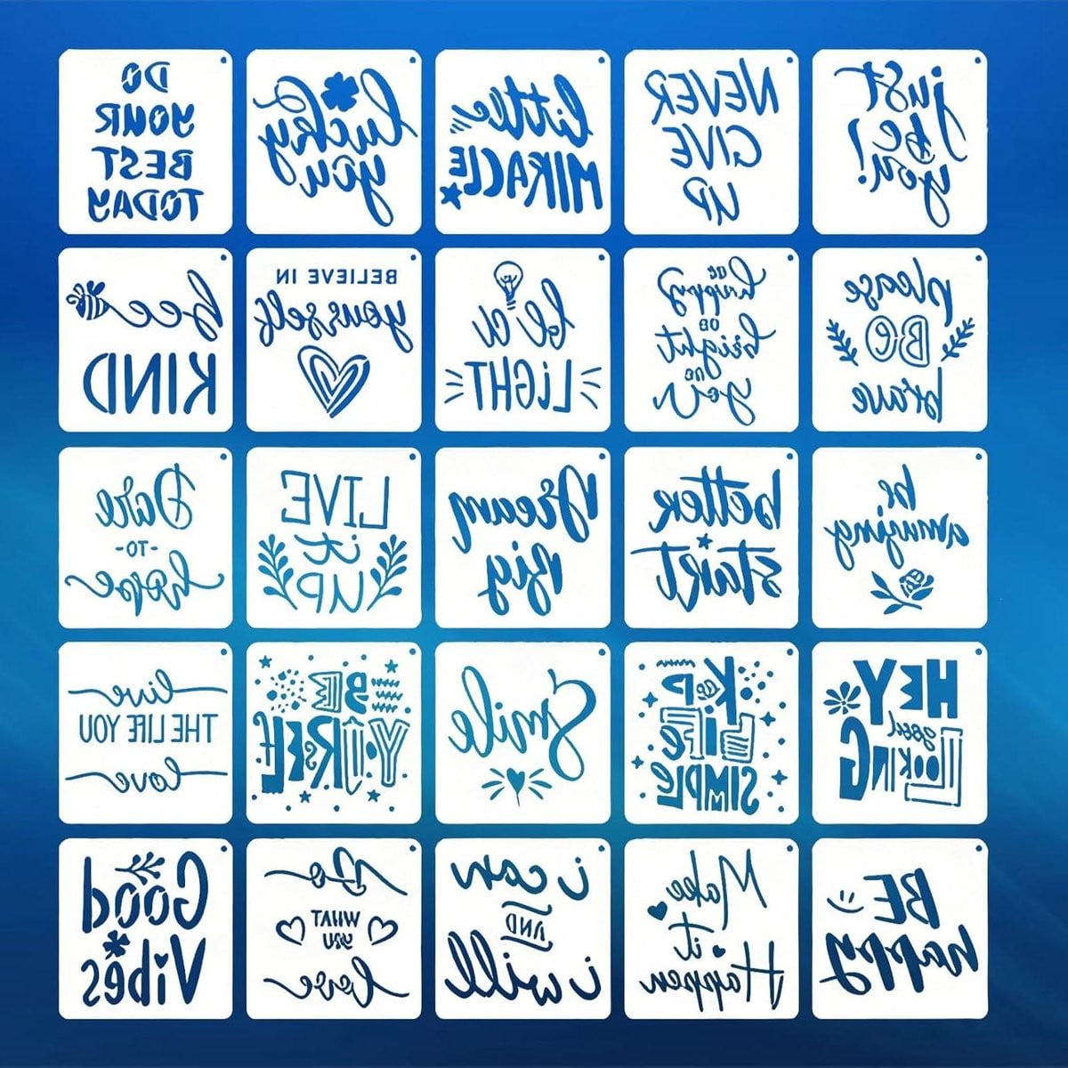 Alfabet Sjabloon Set met Letters en Cijfers voor Creatief Schilderen, 25 stuks, Transparant PET Materiaal