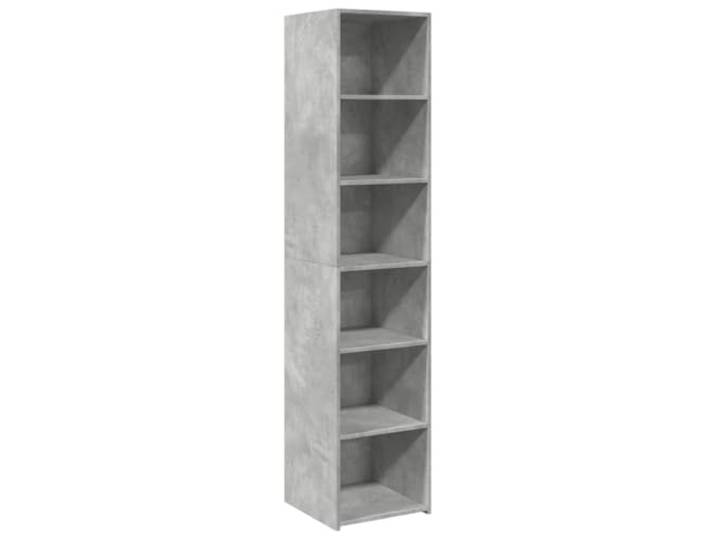KGHFDVB Highboard Betongrau 40x41x185 cm Holzwerkstoff Viel Stauraum, Feuchtigkeitsbeständig, Einfache Reinigung, Mit Wandhalterung