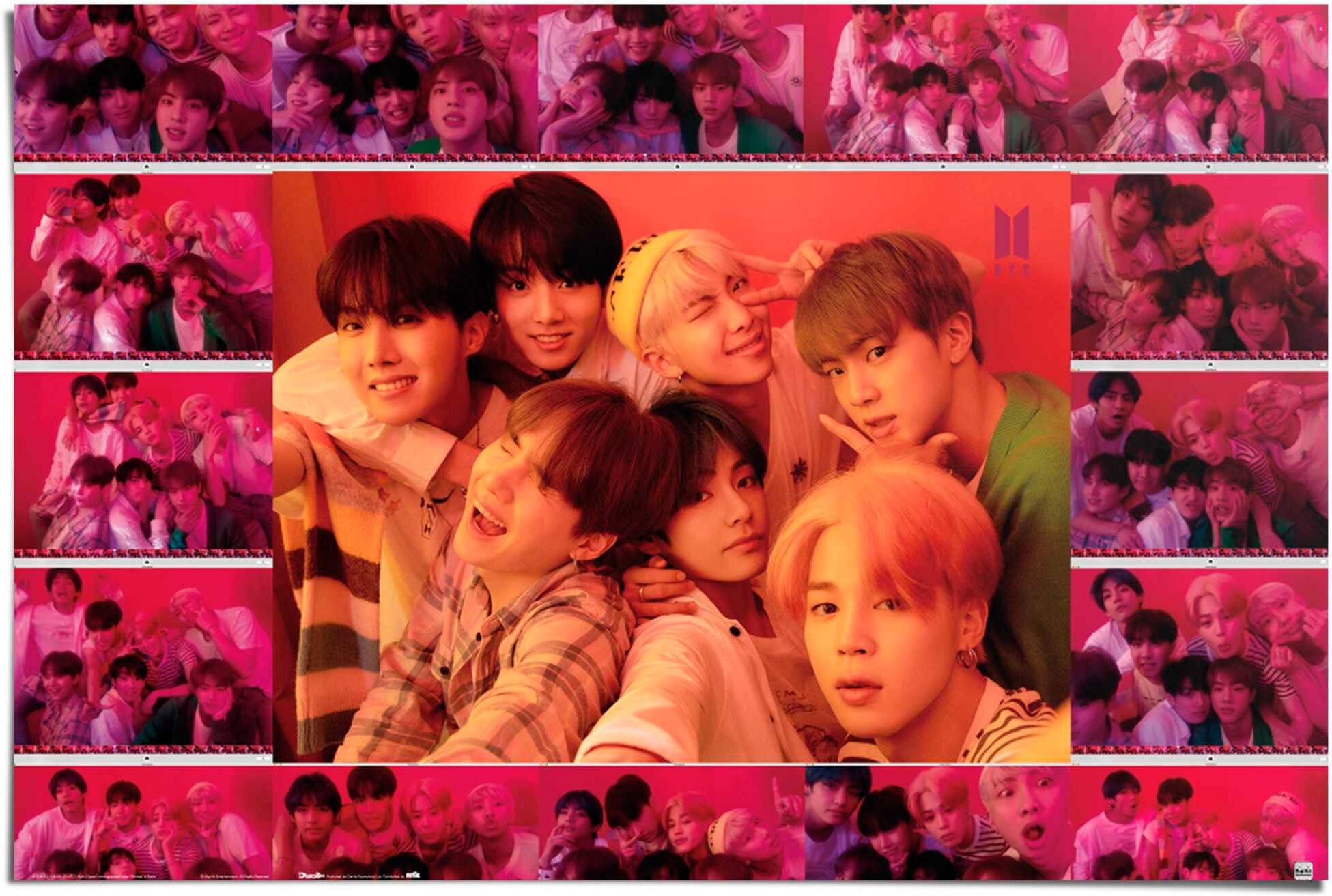 Reinders! Poster REINDERS "BTS selfie", lila (farbe bild(er): lila), B:91,5cm H:61cm T:0,1cm, Papier, Bilder, Poster