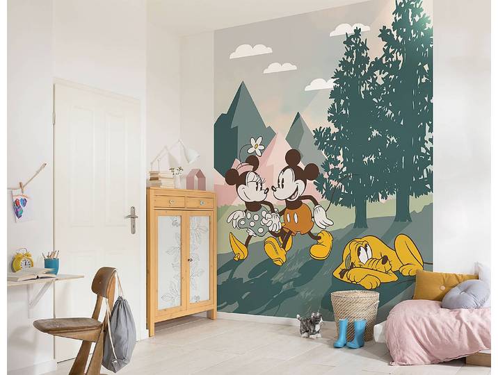 Vliestapete Mickey & Minnie Nature 200 x 250 x 0cm Multicolor