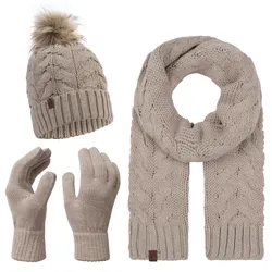 Rock Creek Schal Mütze Handschuhe Set Winterset