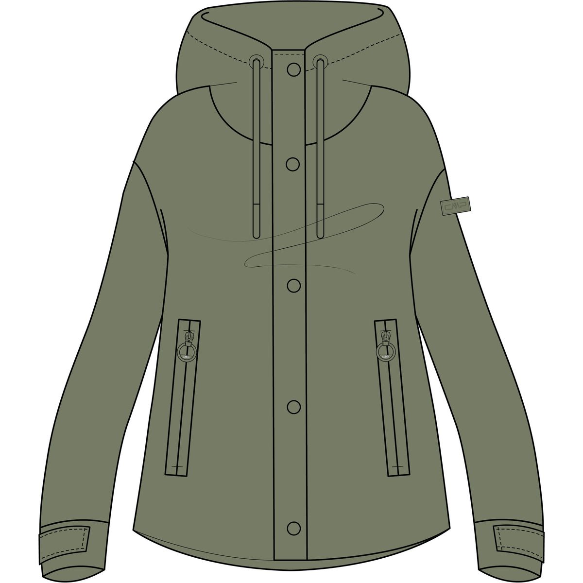 CMP Woman Jacket FIX Hood avocado (F805) 44 36Z6416-F805-44