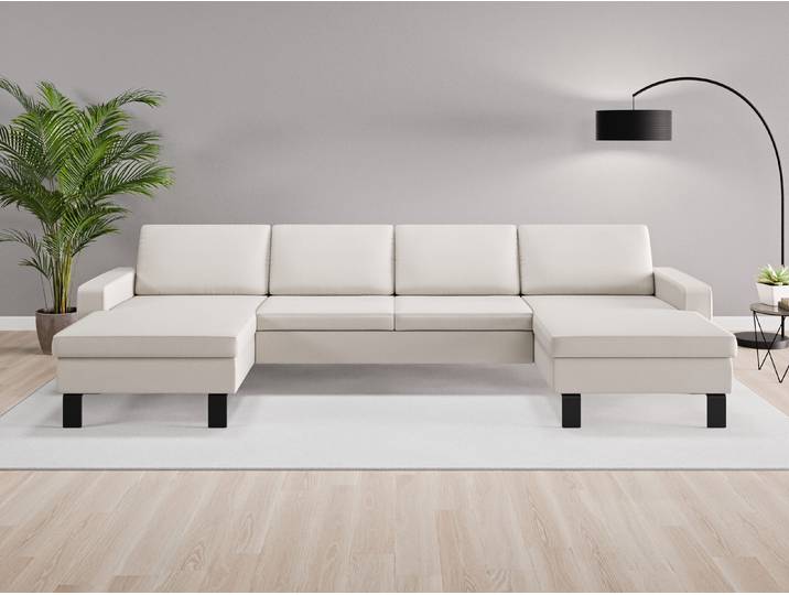 Wohnlandschaft Rio Nr. 2 - Grau (Graubeige) - Feiner Mikrofaserstoff