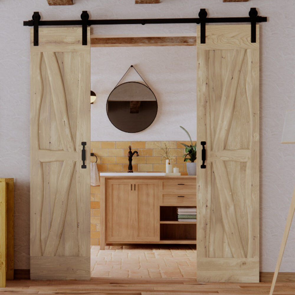 Seart Group Solid Oak Barn Door Unfinished Unfinished 100cm W X 210cm H