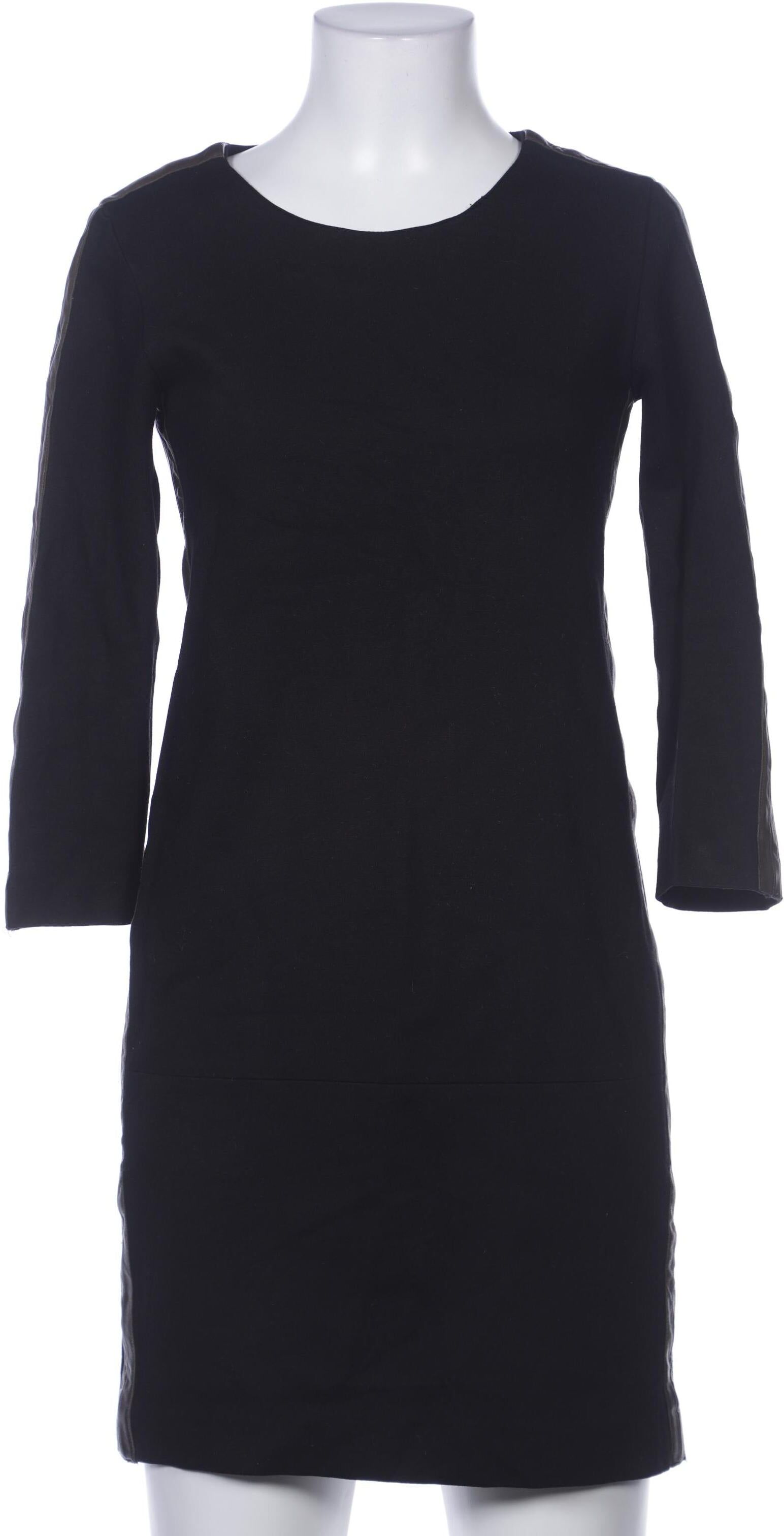Sandro Damen Kleid, Schwarz, Gr. EU 36 (Sandro 1), Viskose / Synthetik / Elasthan / Leder - Second Hand