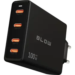 Blow Wandladegerät USB-Cx4 PD 100W GAN schwarz (100 W, 4 Ports), USB Ladegerät, Schwarz