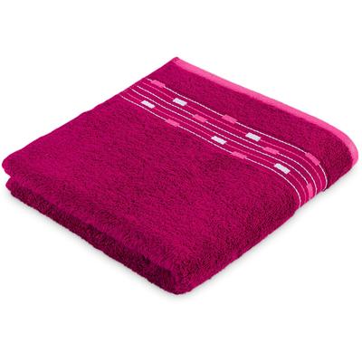 Handtuch MÖVE FOR FROTTANA "Magic Uni", lila (beere), B:50cm L:100cm, Walkfrottee, Obermaterial: 100% Baumwolle, Handtücher, mit Bordüre aus kleinen Rechtecken