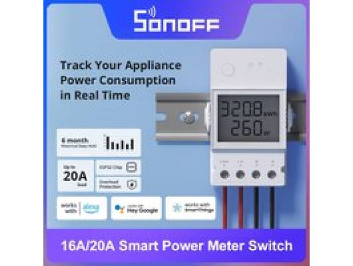 Sonoff Pow Elite Power Meter 16A/20A Smart Switch ESP32 Chip Lcd-scherm Overbelasting Bescherming Via Ewelink Alexa Google thuis