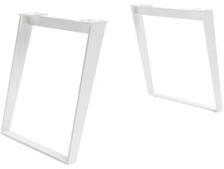 DELIFE Tischbeine Metall Weiß Schräg (2er-Set)