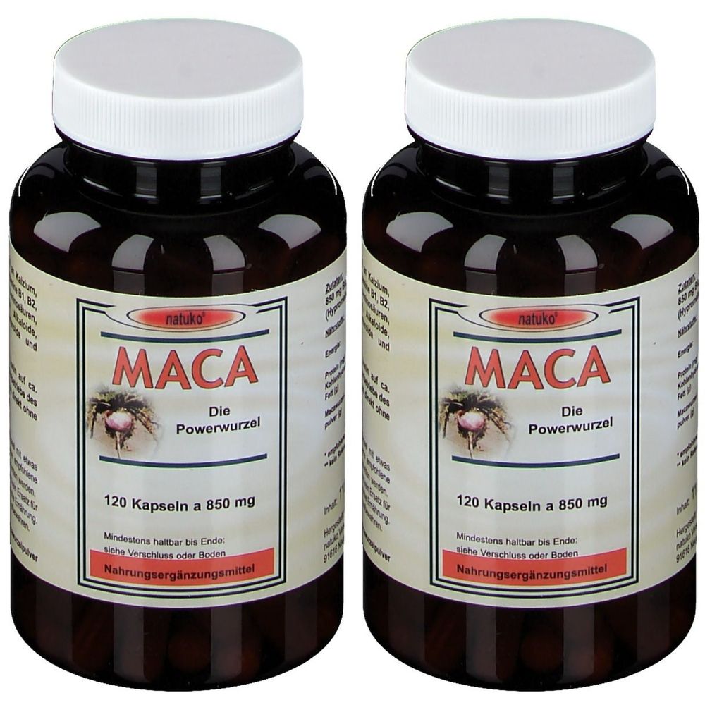 Maca Kapseln 850 mg Macawurzelpulv.a.Ökoanbau 2x 2x120 St