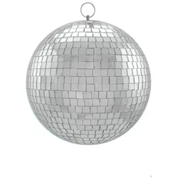 SATISFIRE Spiegelkugel 20cm silber Discokugel Party Disko 7x7mm Spiegel PREMIUM